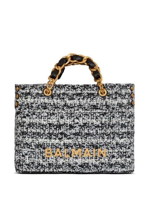 Balmain 1945 soft tweed tote bag
