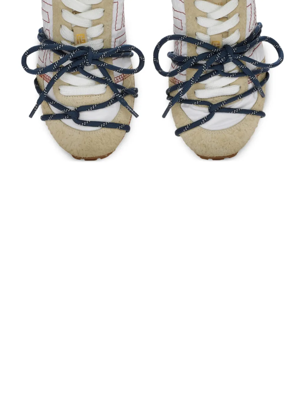 Balmain Racer 45 sneakers van nylon en suède Beige