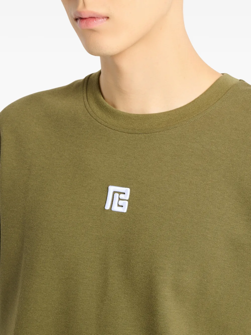 Balmain T-shirt met geborduurd logo Groen