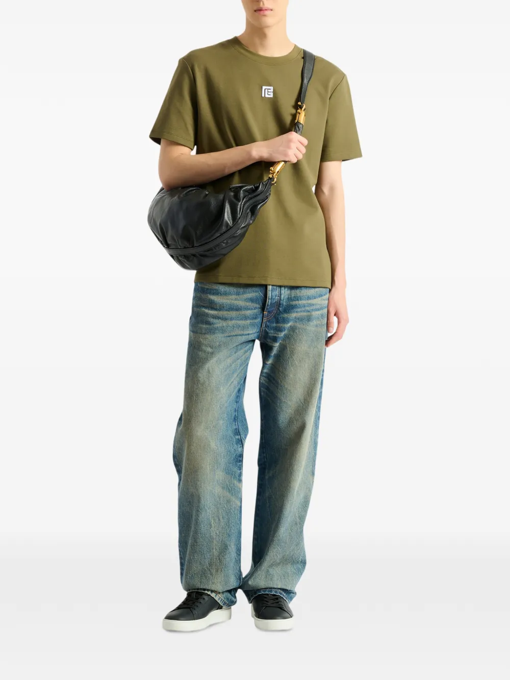 Balmain T-shirt met geborduurd logo Groen