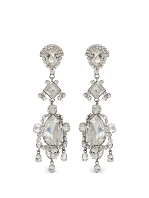 Balmain brass and crystal pendant earrings