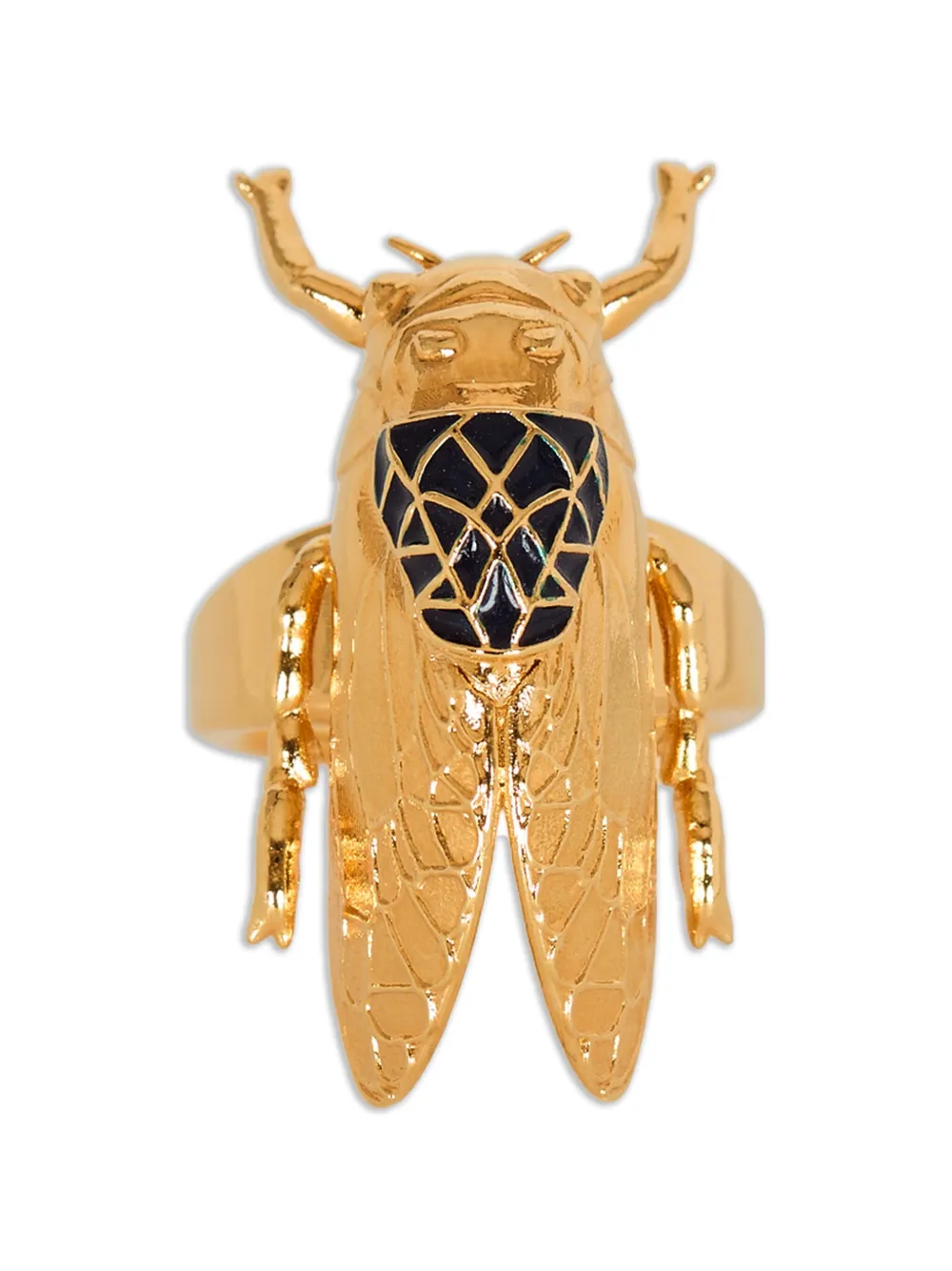 Balmain Anello con dettaglio in ottone smaltato - Oro