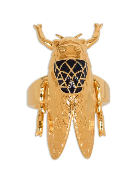 Balmain brass andenamel insect ring