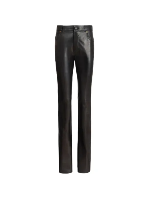 Balmain leather high-waisted trousers
