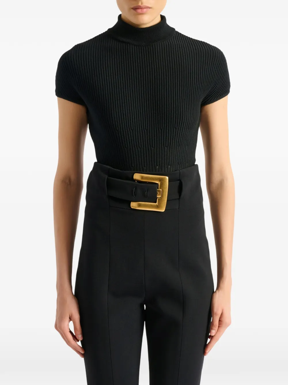 Balmain Ribgebreide body Zwart