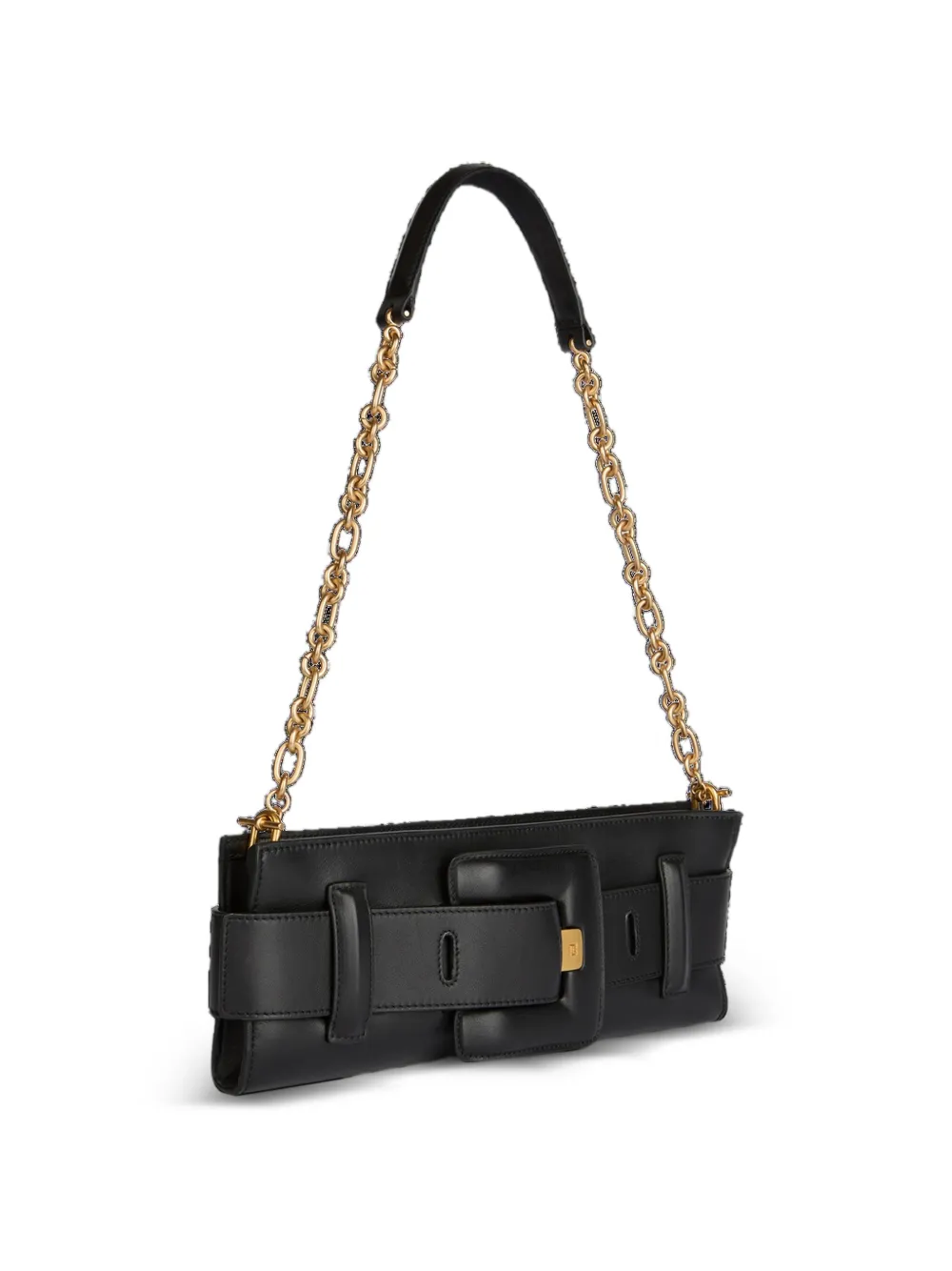 Balmain Anthem zachte leren clutch Zwart