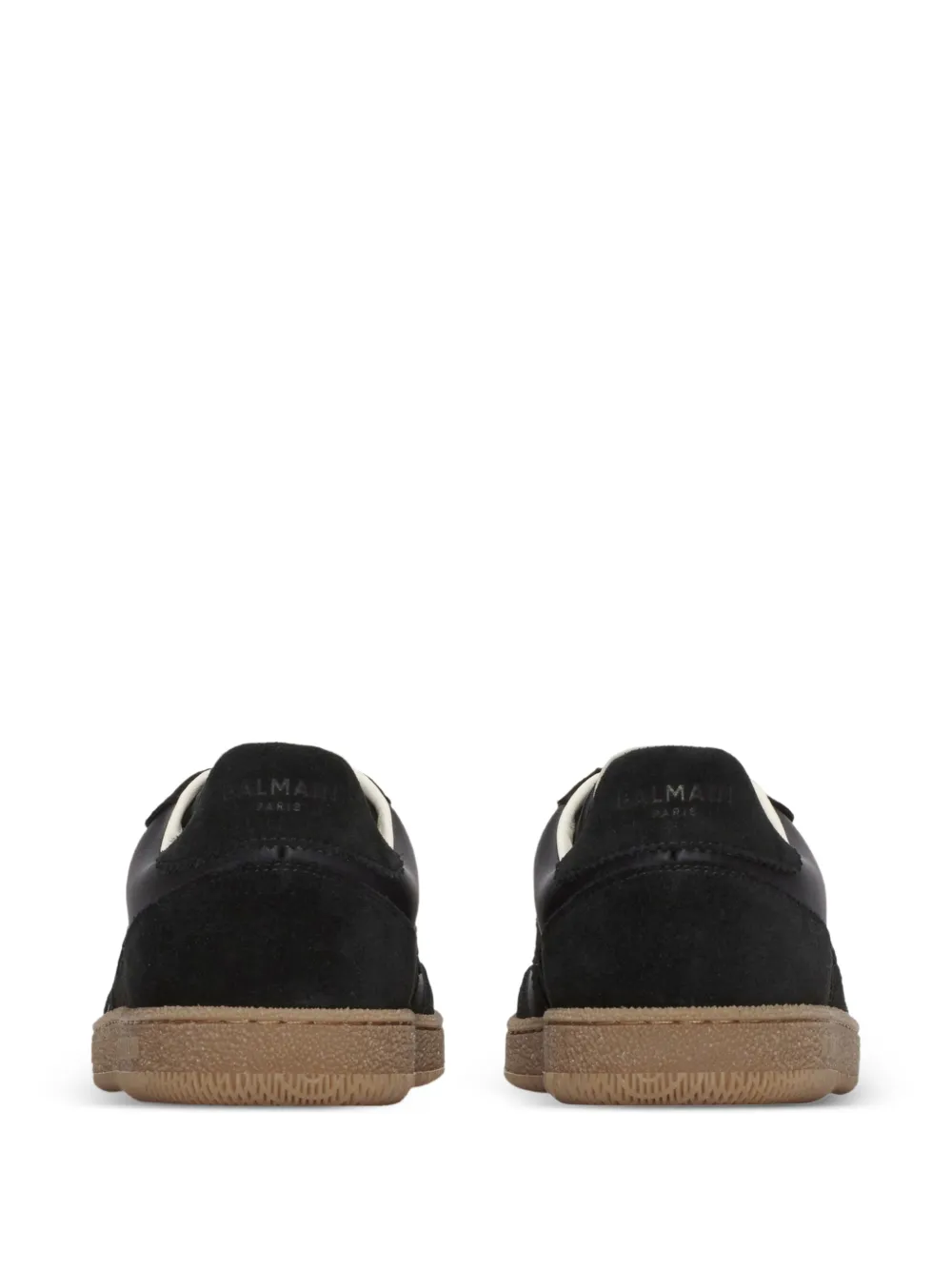 Balmain Swan sneakers van glad leer en suède Zwart