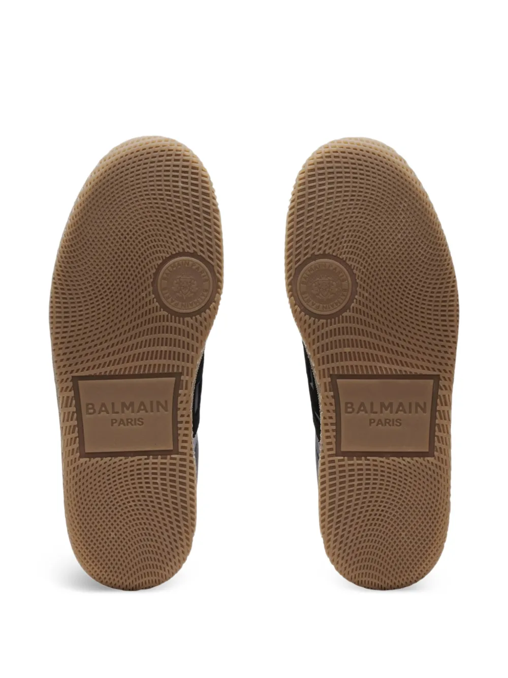 Balmain Swan sneakers van glad leer en suède Zwart