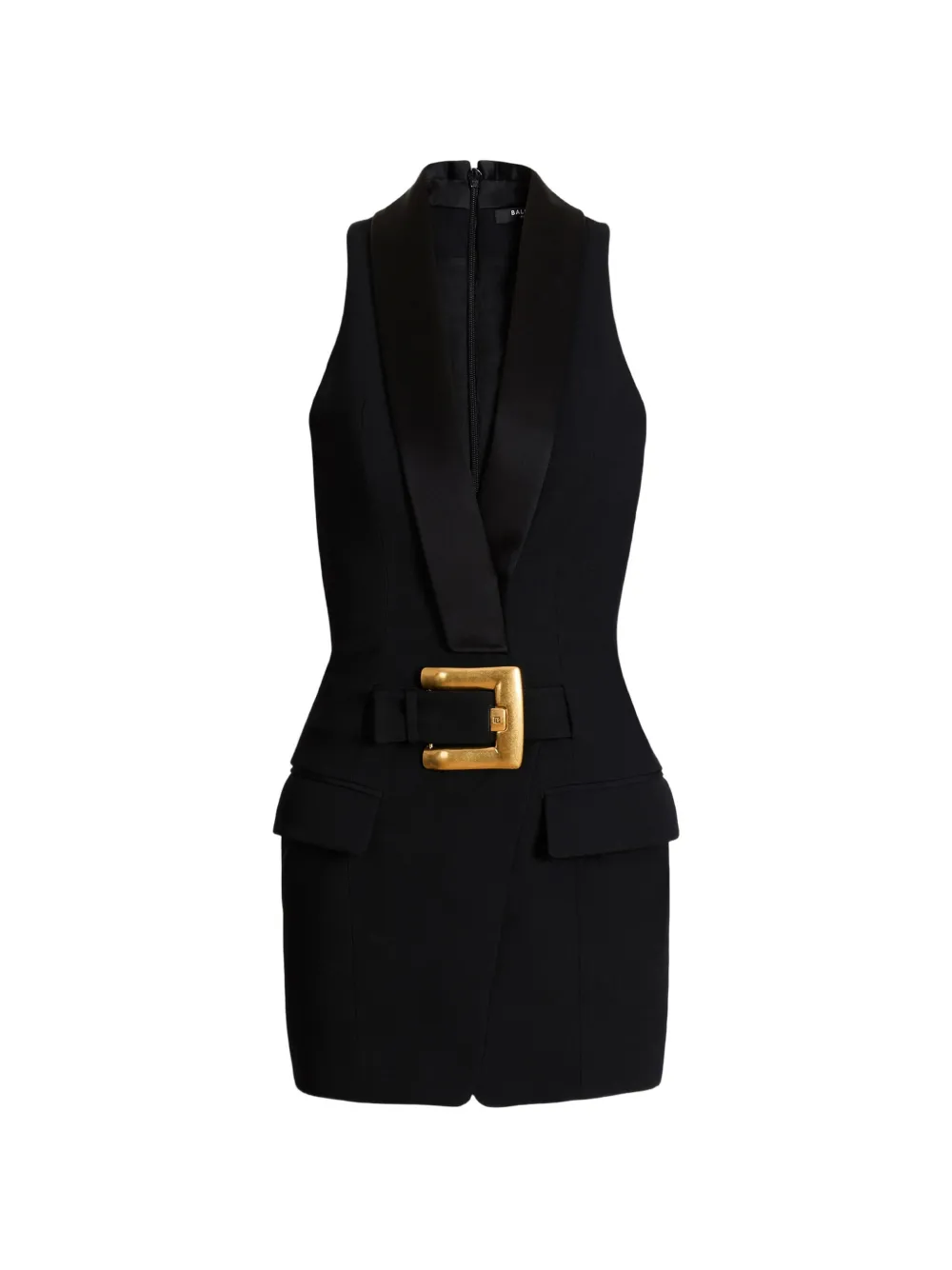 Balmain Abito corto con cintura - Nero