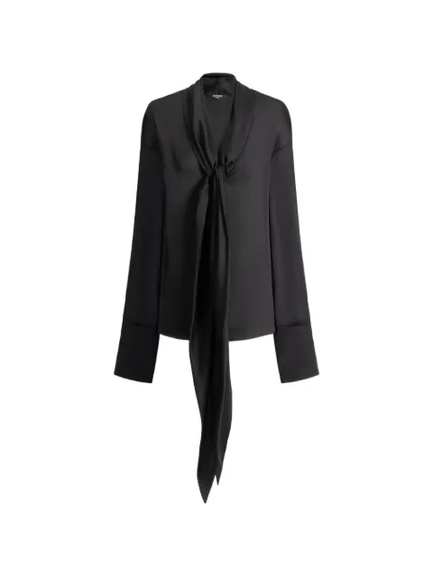 Balmain silk shirt with tie collar