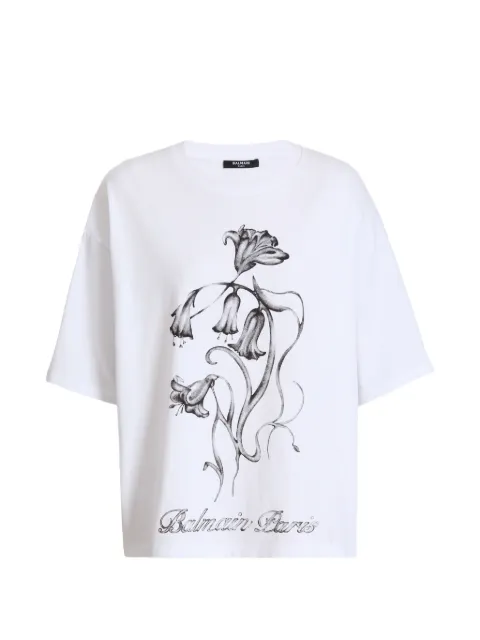 Balmain printed Balmain flower T-shirt