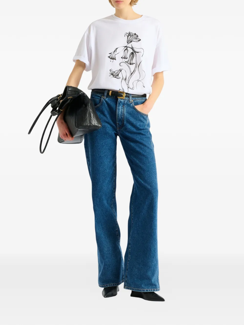 Balmain Printed Flower T-shirt In White