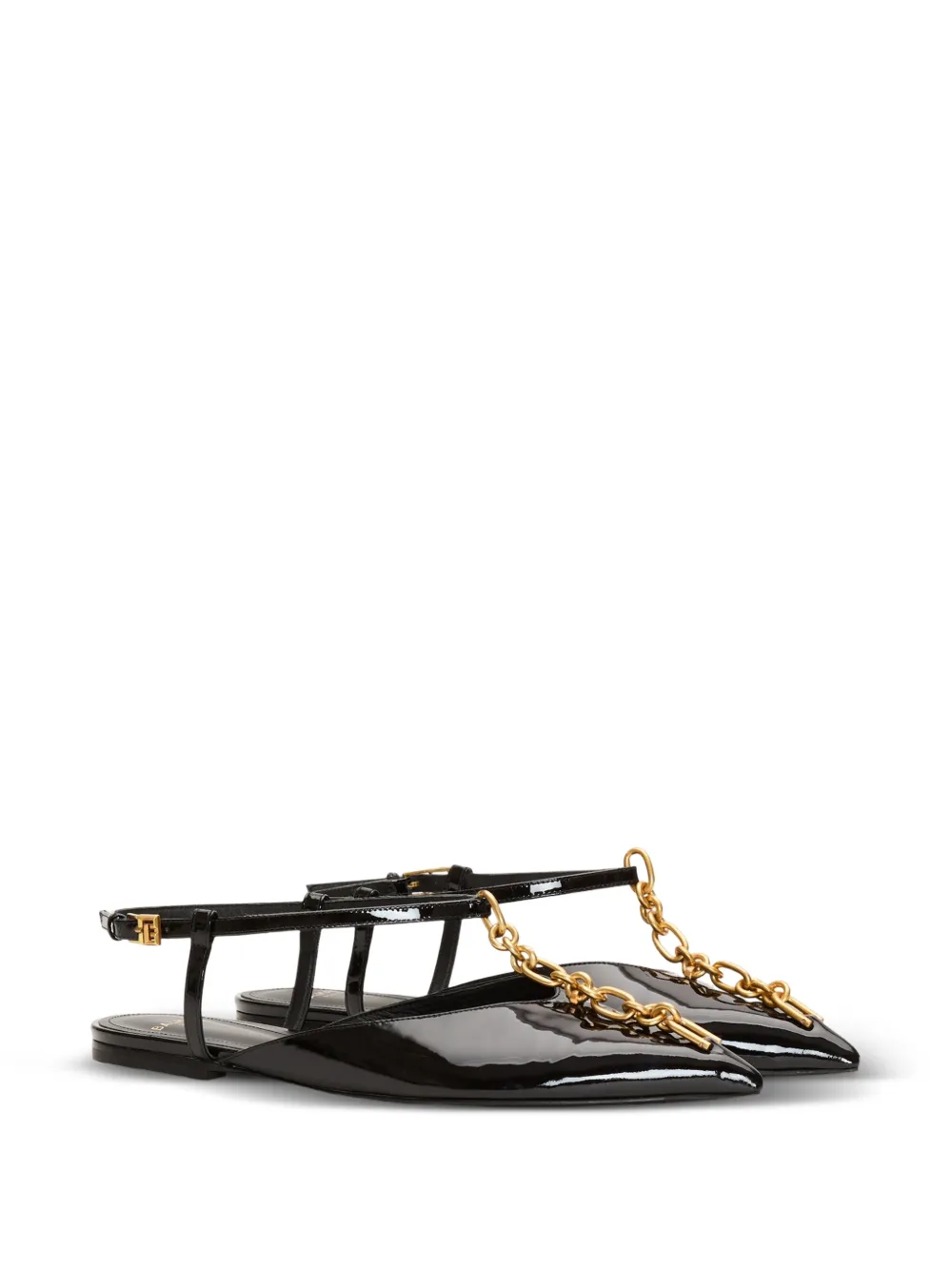 Balmain Sync ketting sandalen van lakleer Zwart