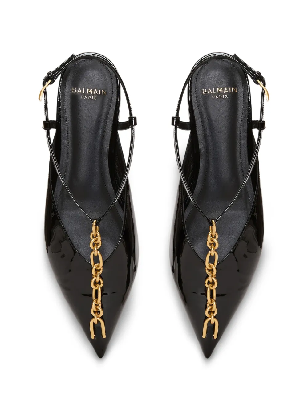 Balmain Sync ketting sandalen van lakleer Zwart
