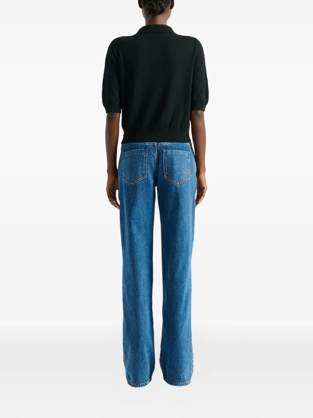 Balmain Gebreid poloshirt met 3 knopen Zwart