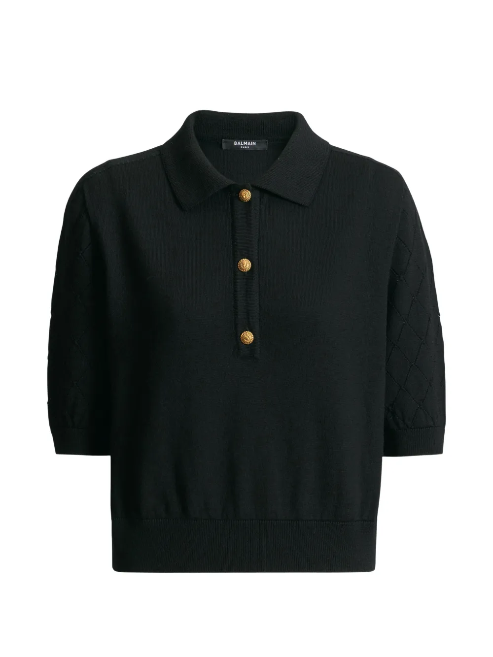 Balmain Polo con 3 bottoni - Nero