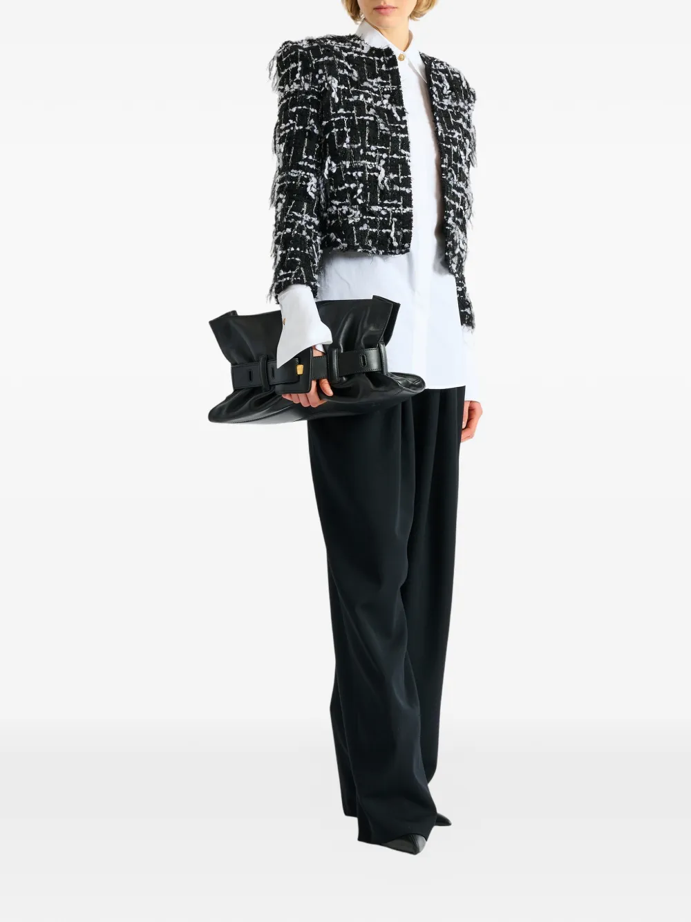  Balmain Chaqueta Corta Con Flecos - Negro 