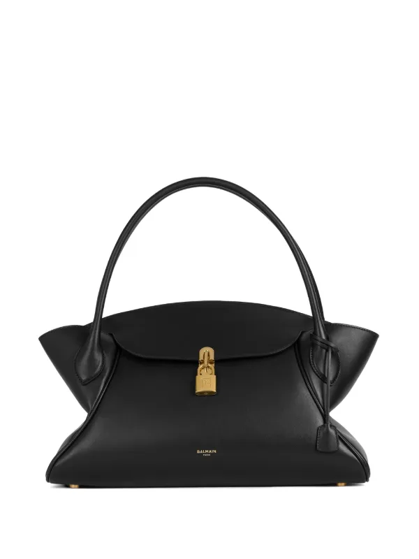Balmain Medium Pulse Day Bag in Smooth Leather in Black