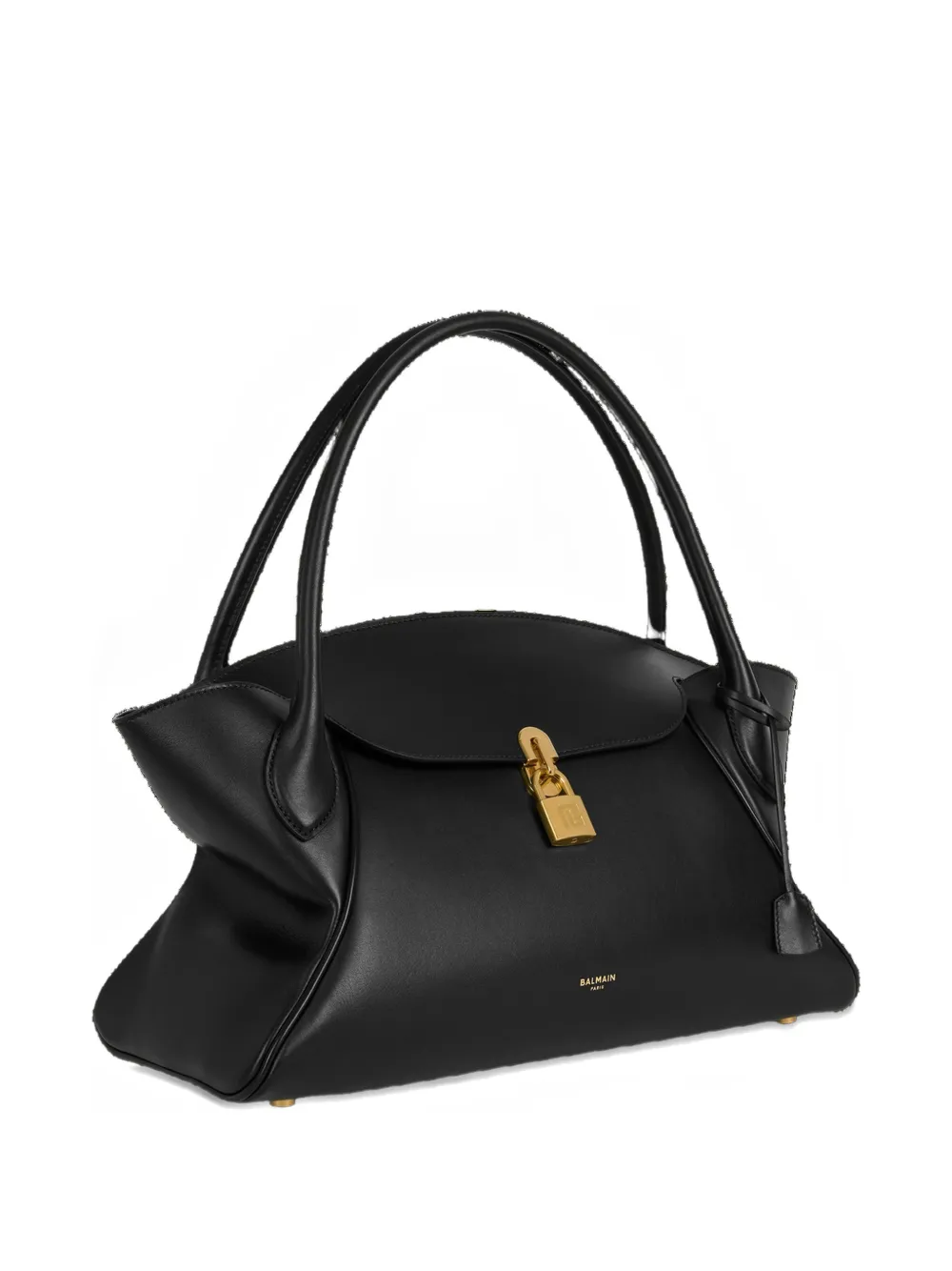 Balmain Medium Pulse Day Bag In Smooth Leather In Black