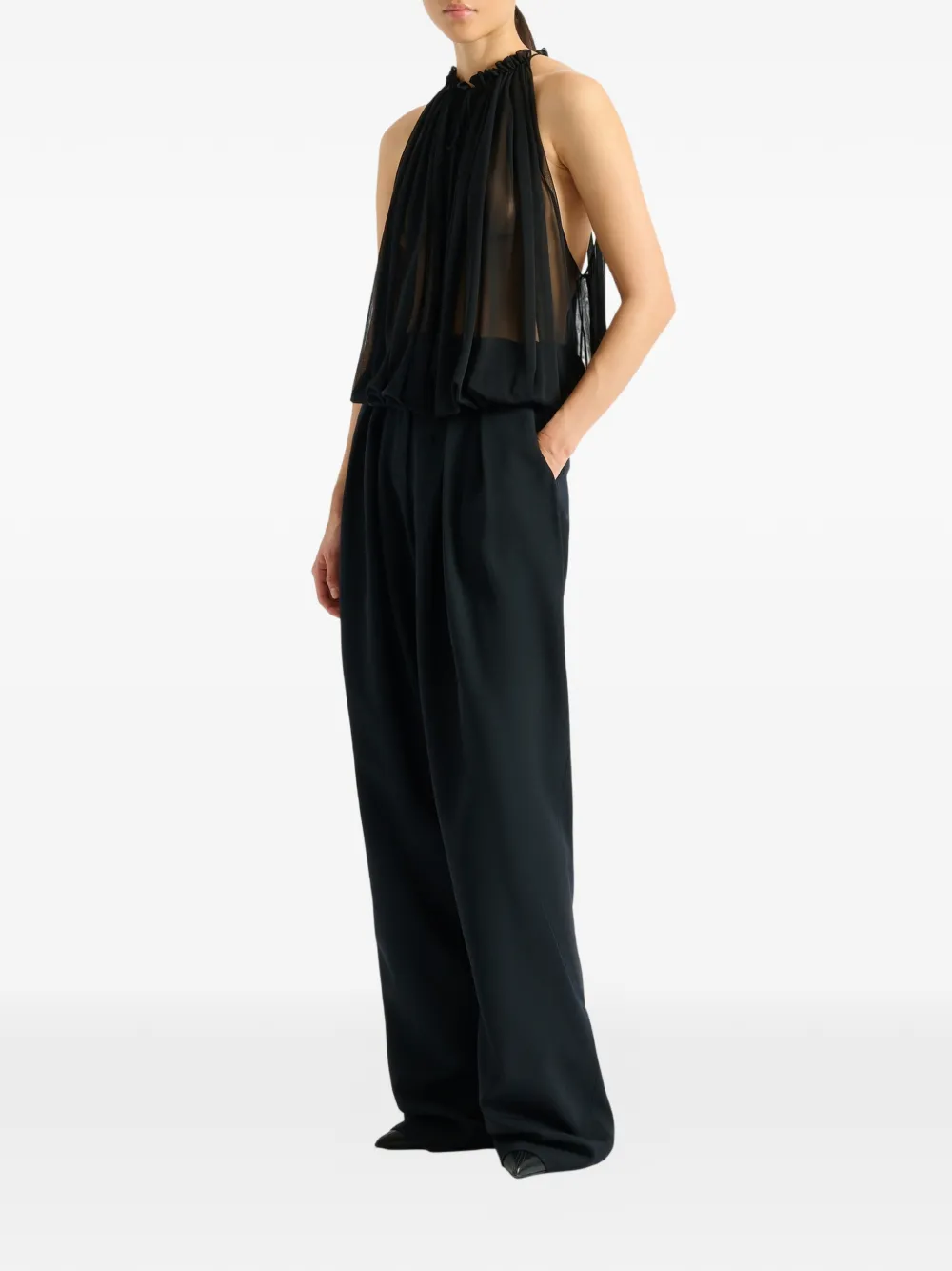 Balmain Top Sin Mangas - Negro 