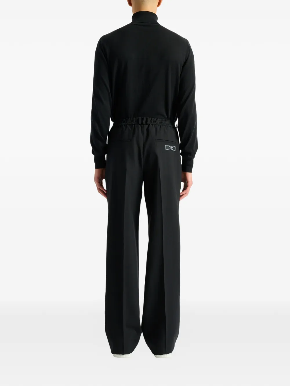 Balmain Wollen broek met elastische taille Zwart