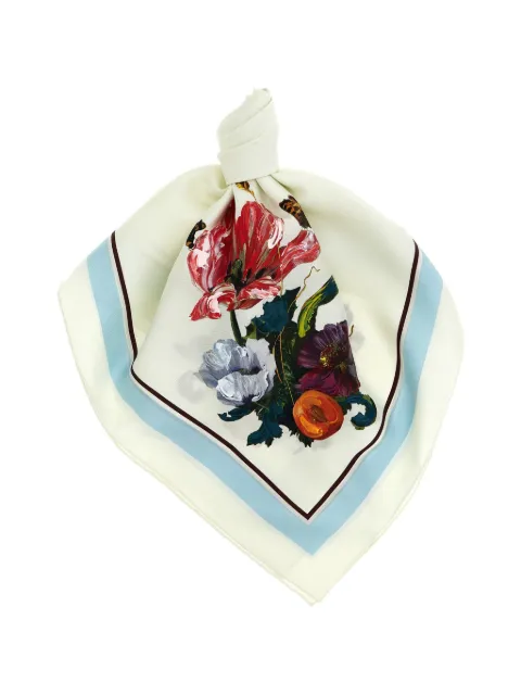 Maison Margiela mascada de seda con estampado floral