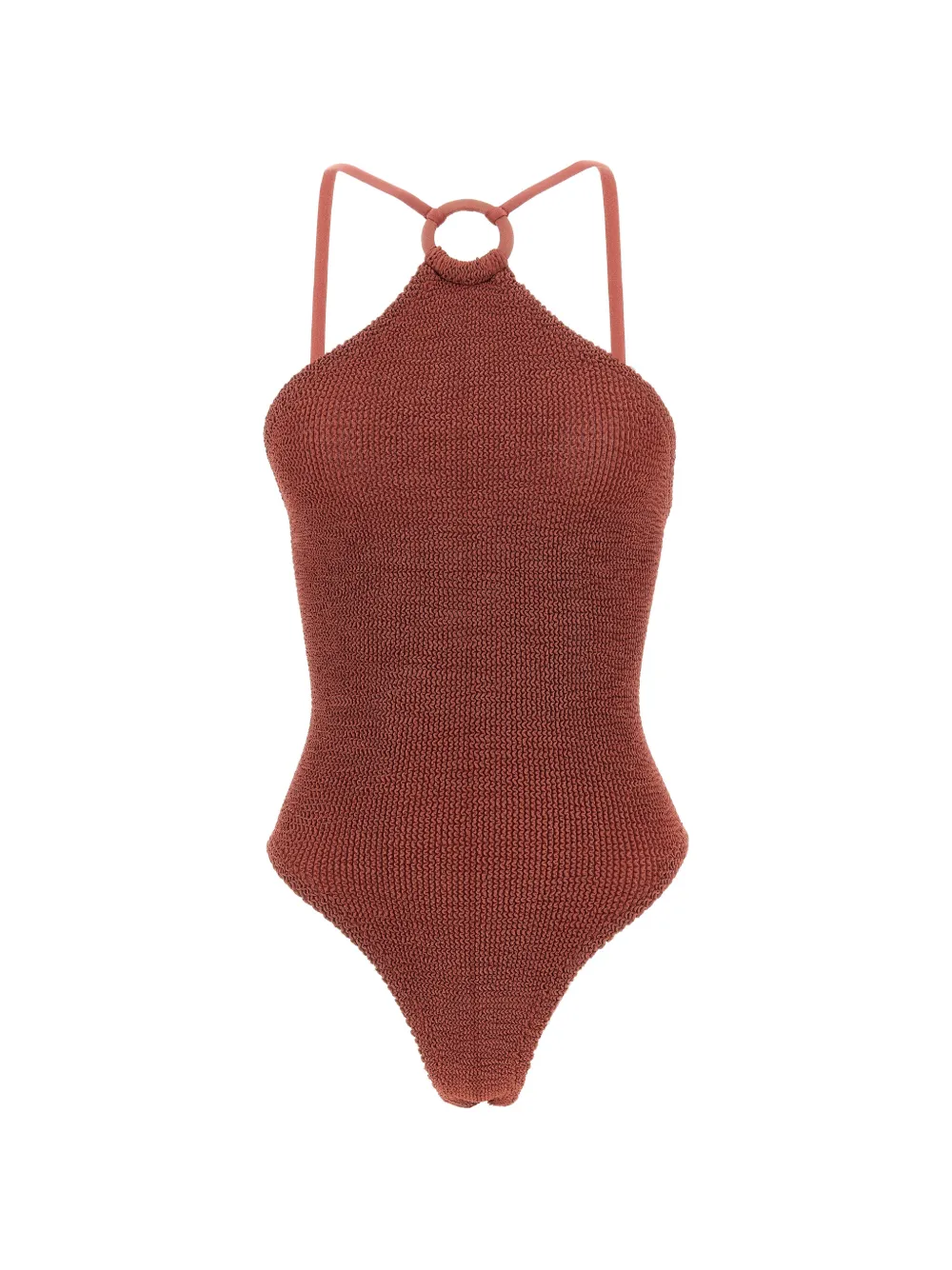 Hunza G Jasmine ring-detail swimsuit - Rosso