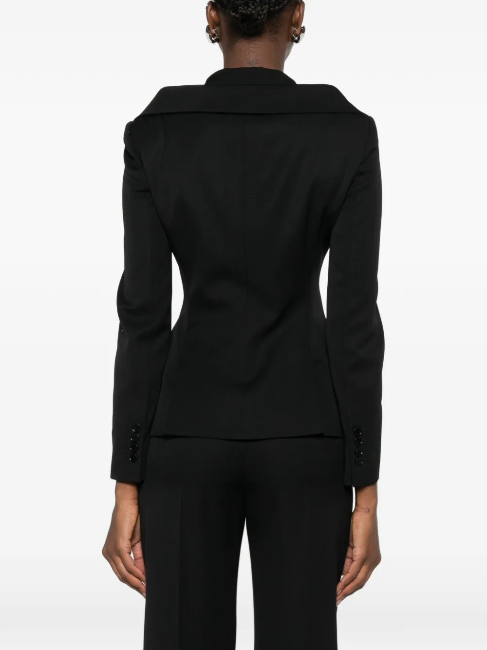 Alexander McQueen Off-shoulder blazer Zwart