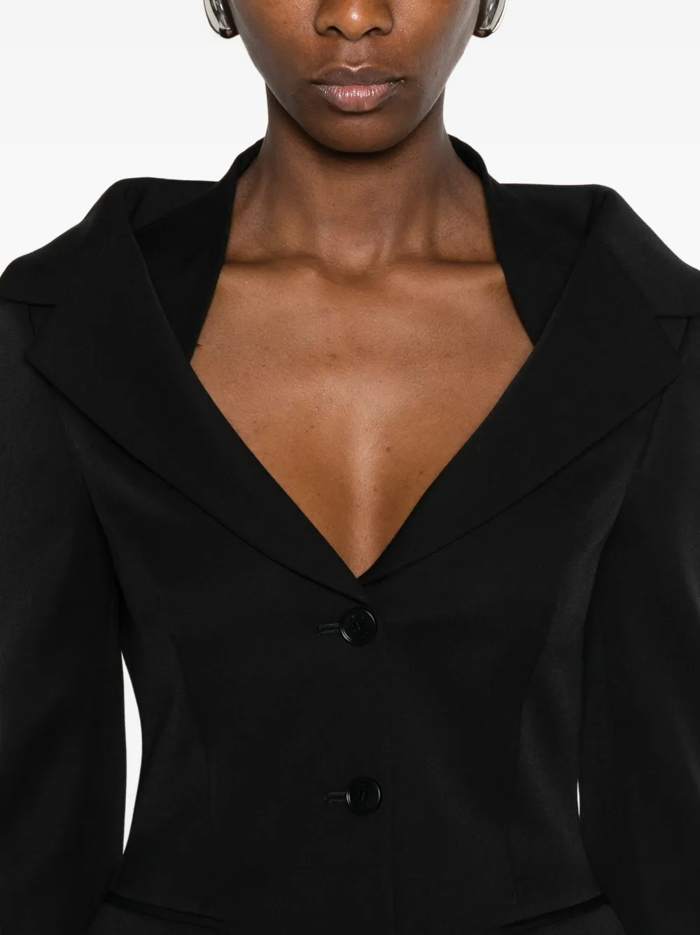 Alexander McQueen Off-shoulder blazer Zwart