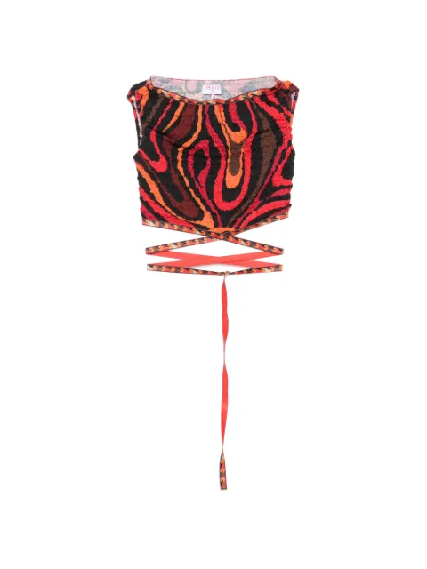 PUCCI top cruzado con estampado Marmo
