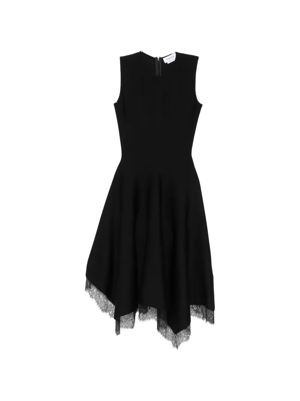 Alexander McQueen lace-trim asymmetric dress - Nero