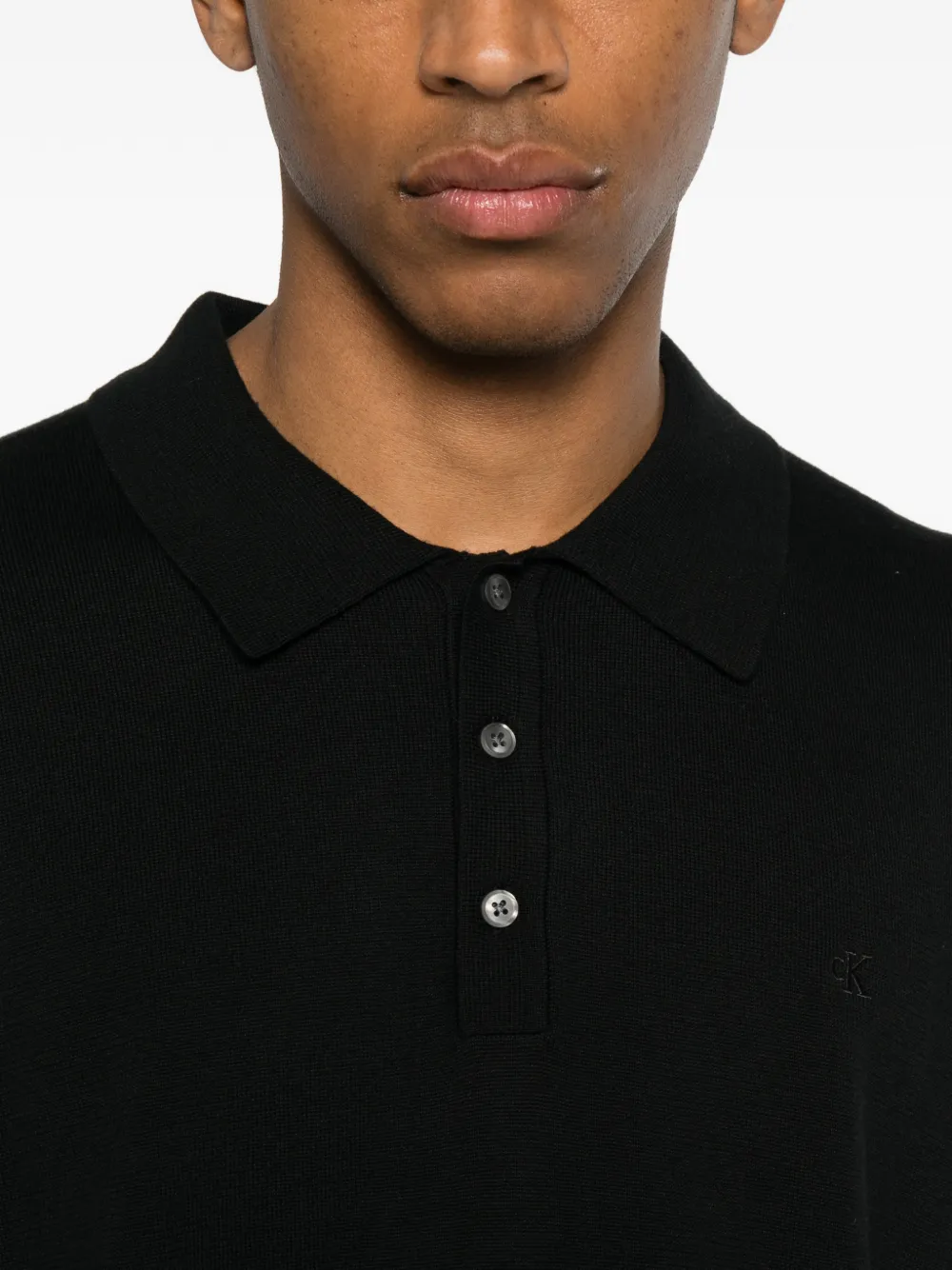 Calvin Klein Poloshirt met geborduurd logo en korte mouwen Zwart