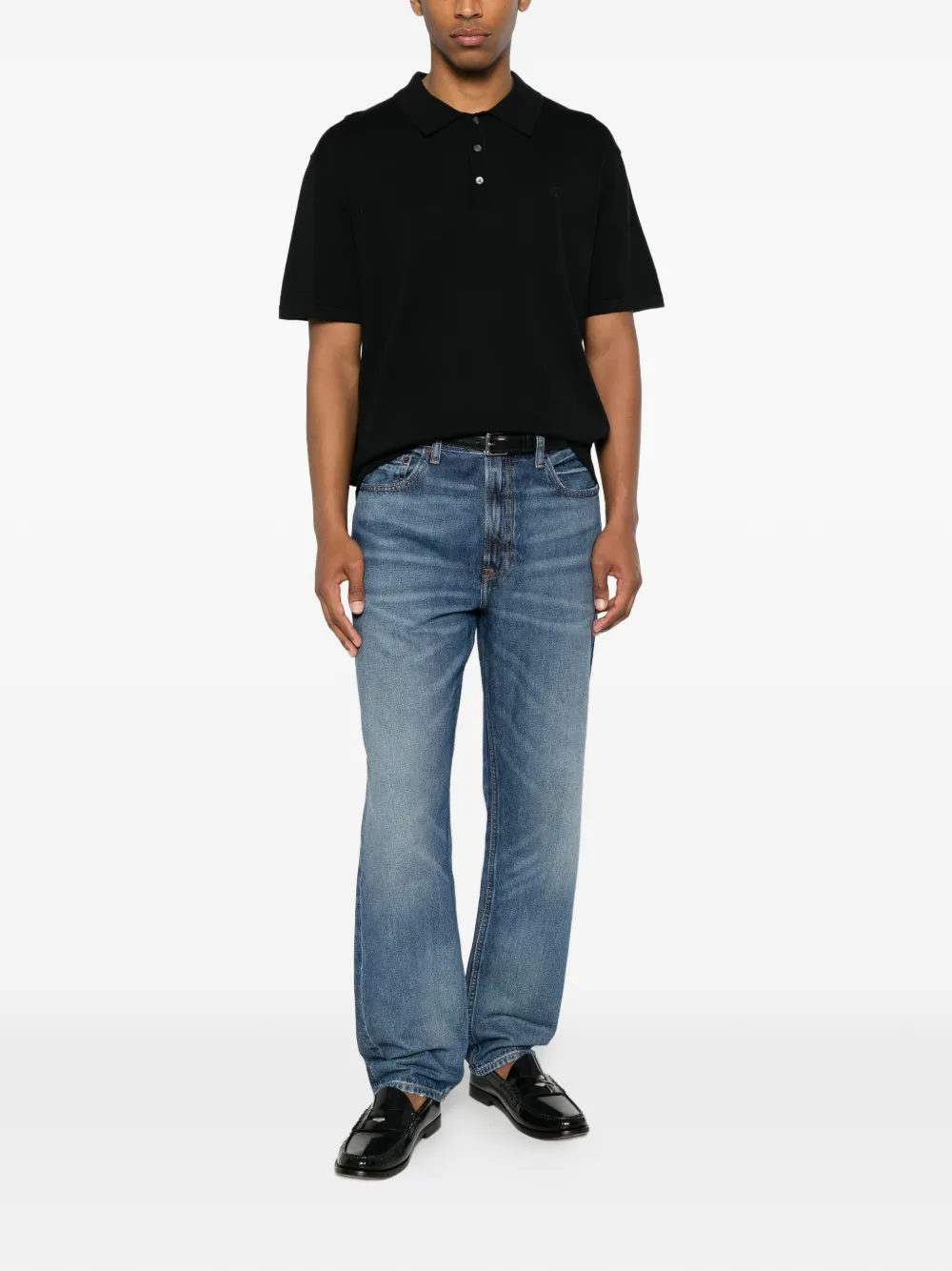 Calvin Klein Poloshirt met geborduurd logo en korte mouwen Zwart