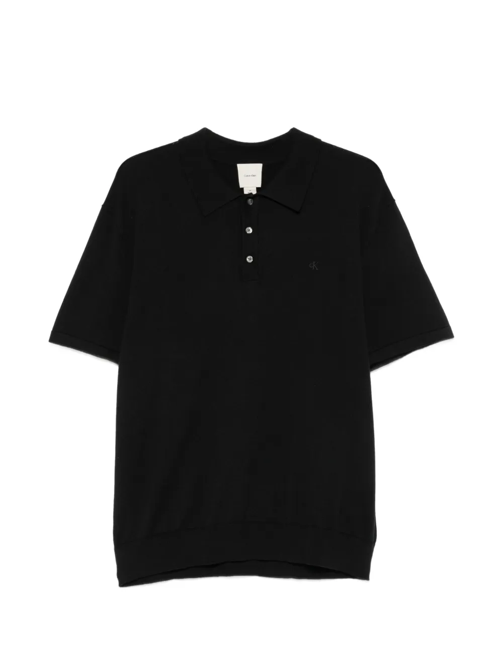 Calvin Klein logo-embroidered short-sleeve polo shirt - Nero