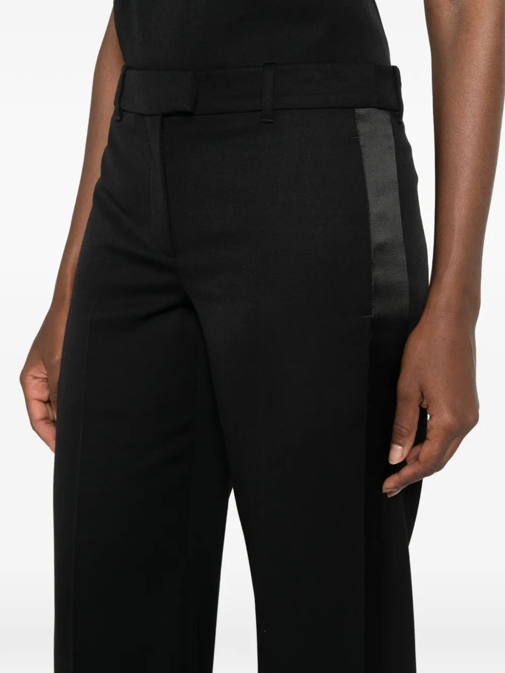 Alexander McQueen Pantalon met satijnen afwerking Zwart