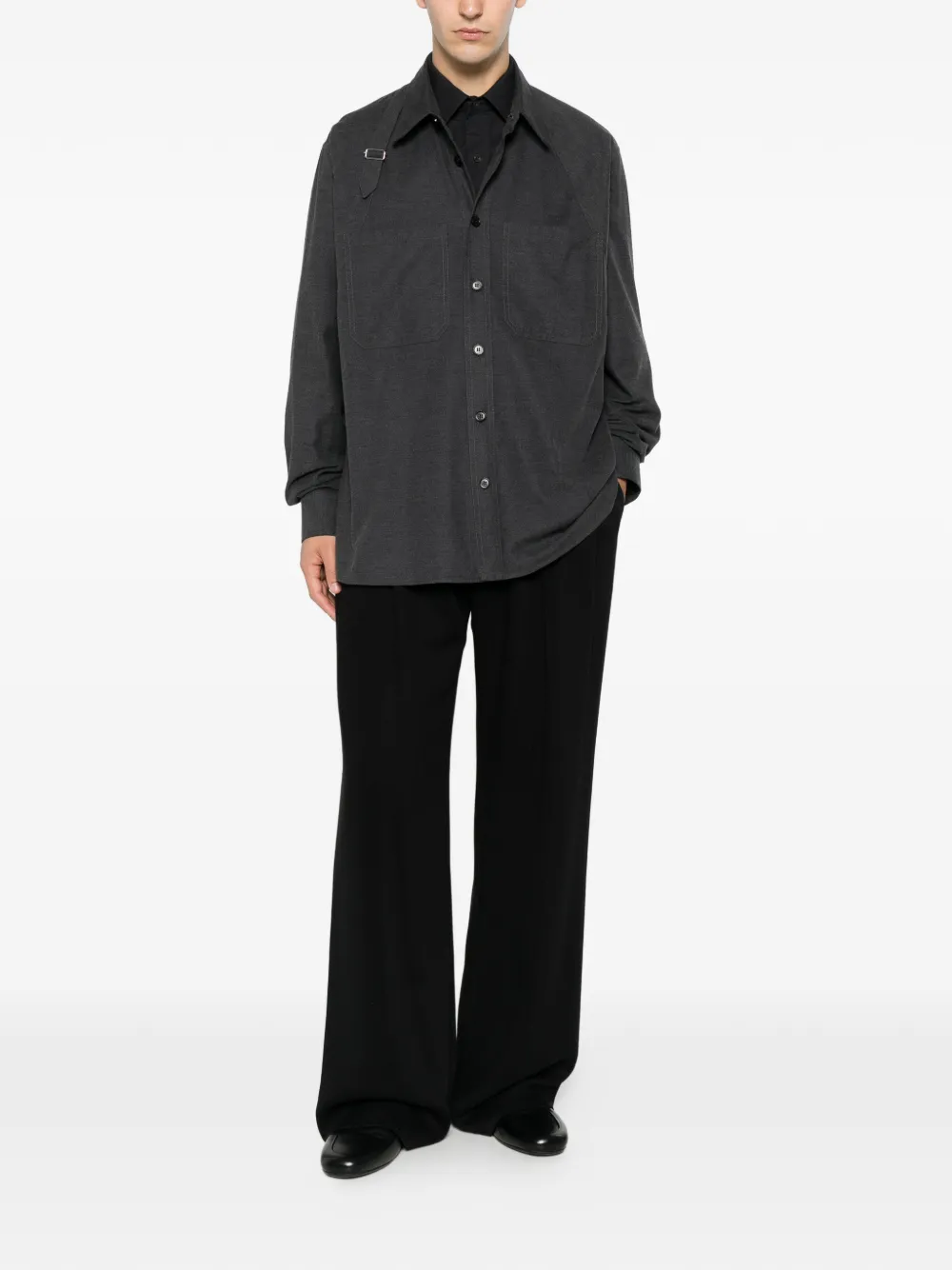  Alexander Mcqueen Giacca-camicia Con Applicazione - Grigio 