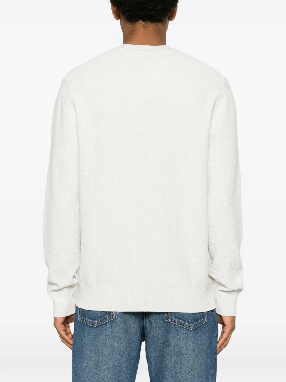 Calvin Klein Wafelgebreide trui met geborduurd logo Grijs