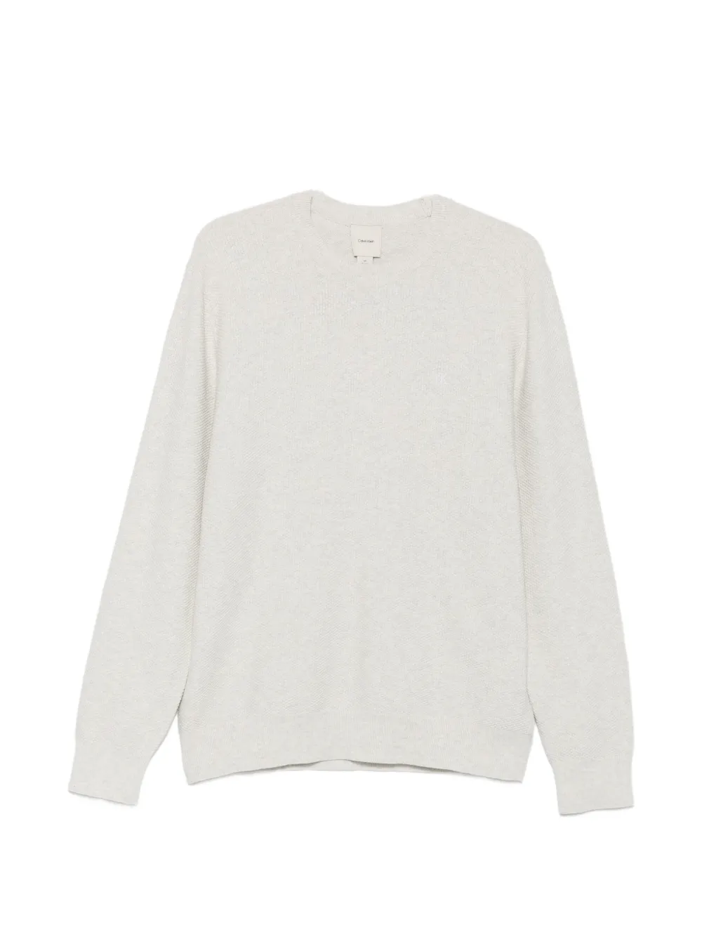 Calvin Klein waffle-knit logo-embroidered sweater - Grigio