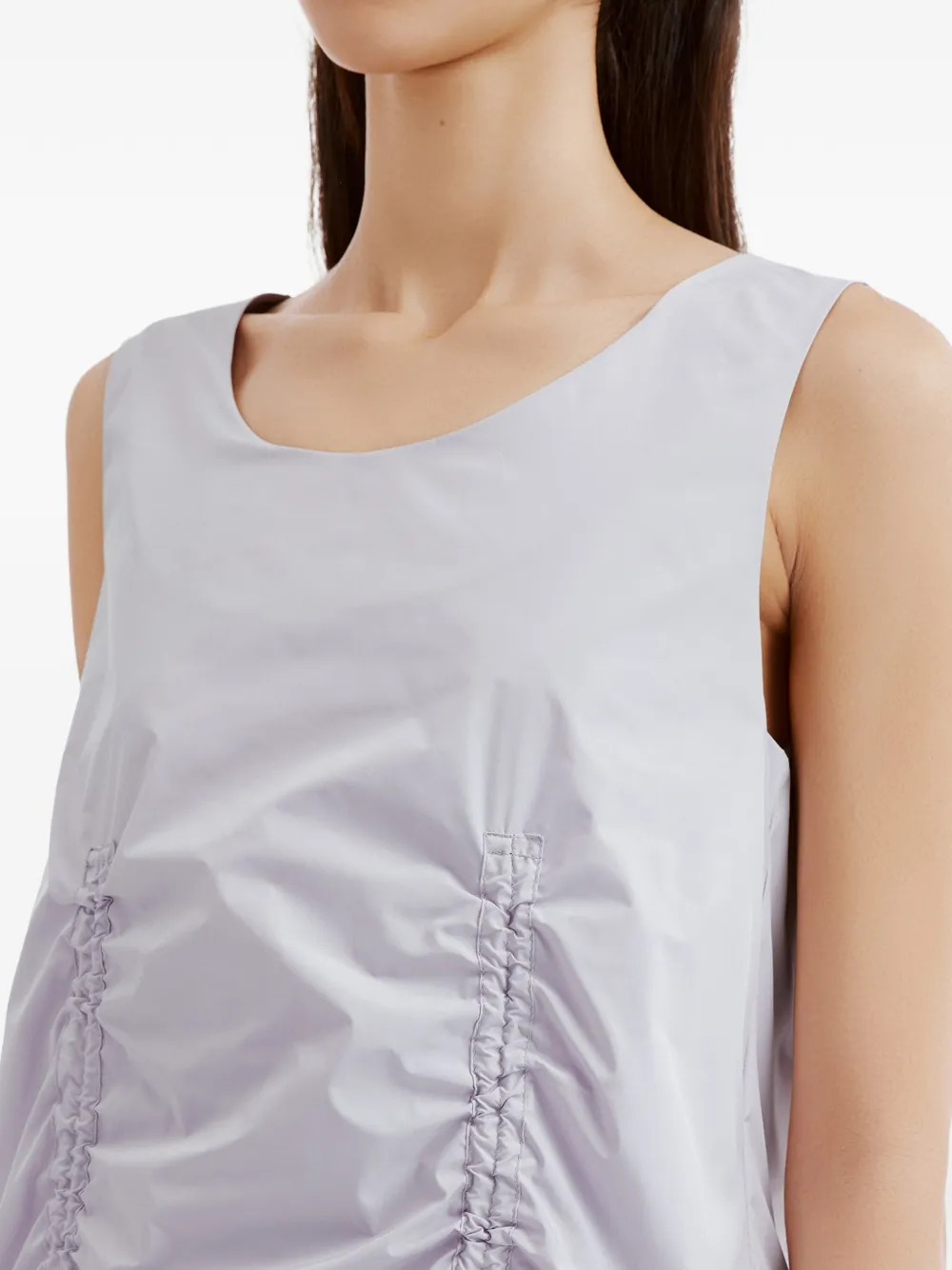 tout a coup Maxi-jurk met ruches en trekkoord Paars