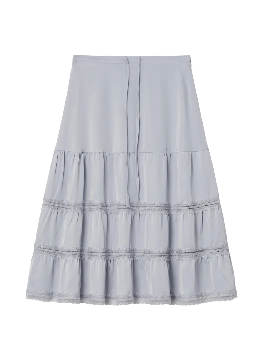 b+ab lace-trim tiered midi skirt - Blu