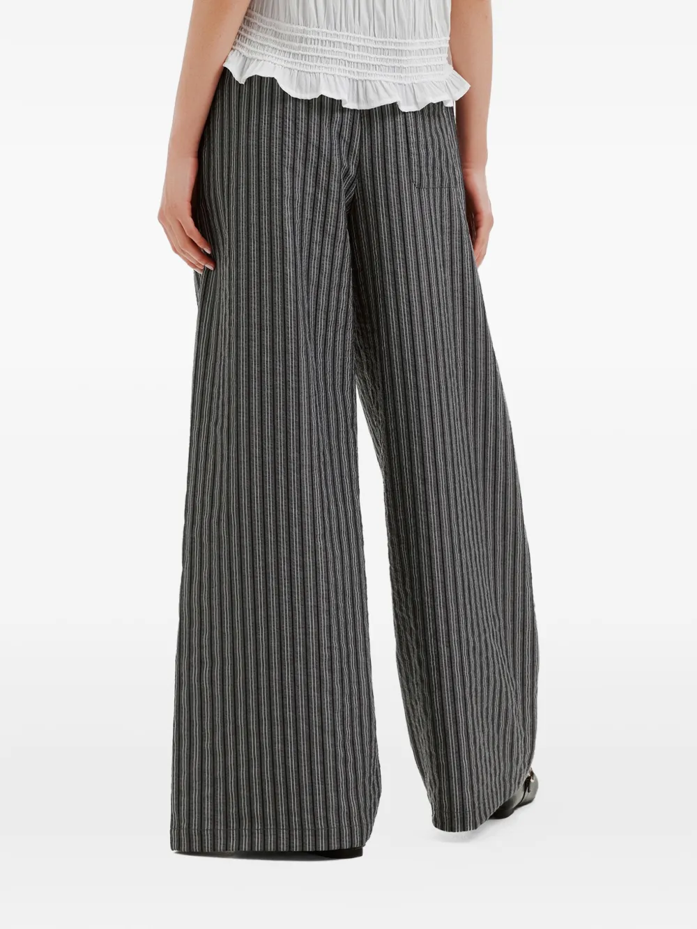 tout a coup Broek met verticale streep en trekkoord Grijs