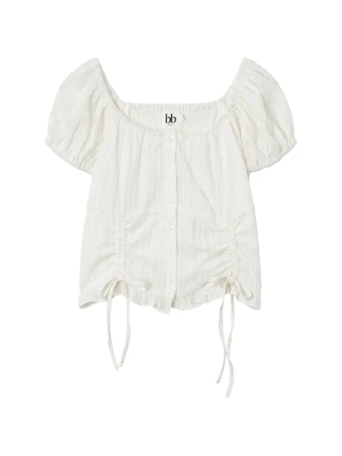 b+ab ruched-detail ruffled blouse