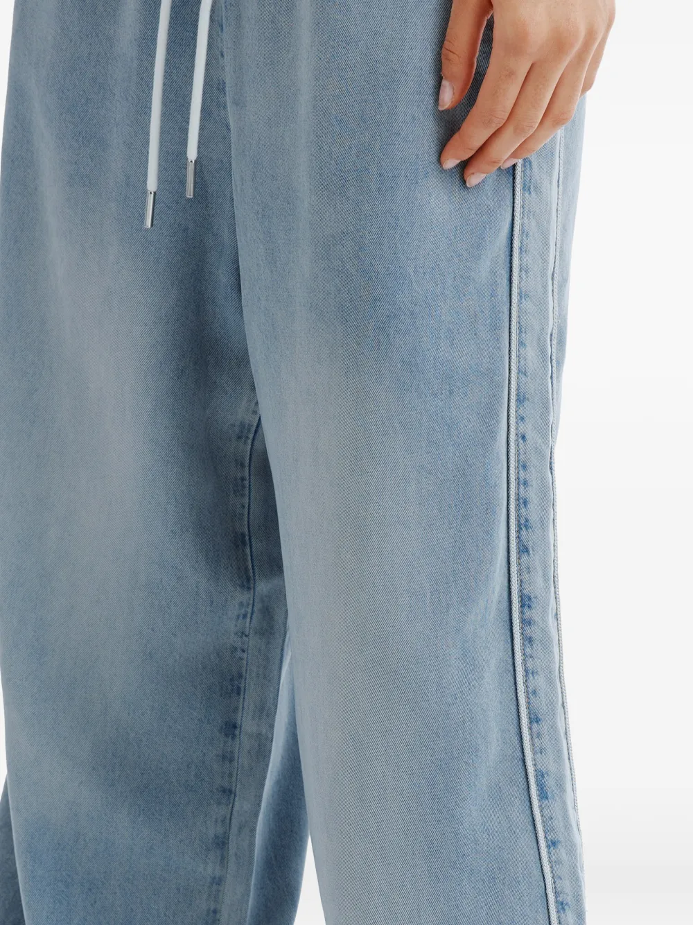 b+ab Jeans met zijstreep en trekkoord Blauw