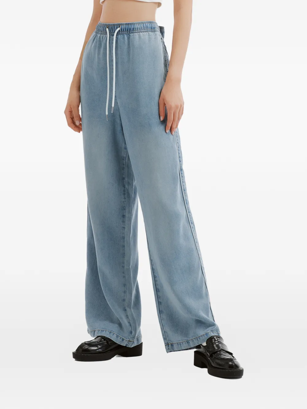 b+ab Jeans met zijstreep en trekkoord Blauw