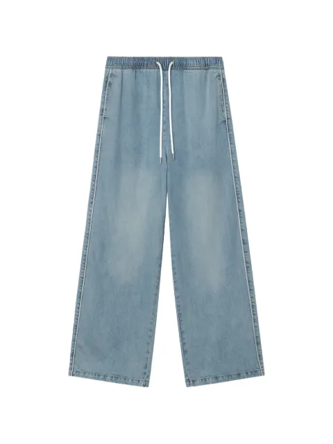 b+ab jeans con cordones en la pretina y rayas laterales