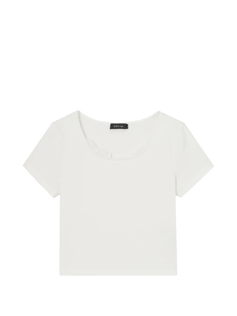 tout a coup lace-trim ribbed T-shirt