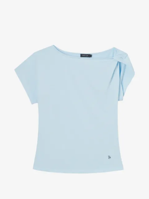 tout a coup asymmetric twisted-shoulder T-shirt