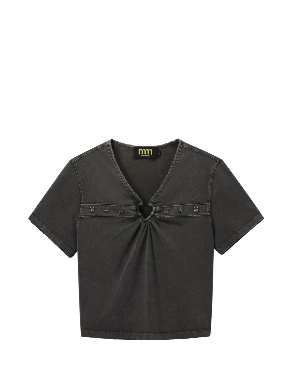 Mini Cream stud-embellished heart-ring cotton T-shirt