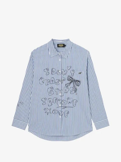 Mini Cream camisa con estampado gráfico