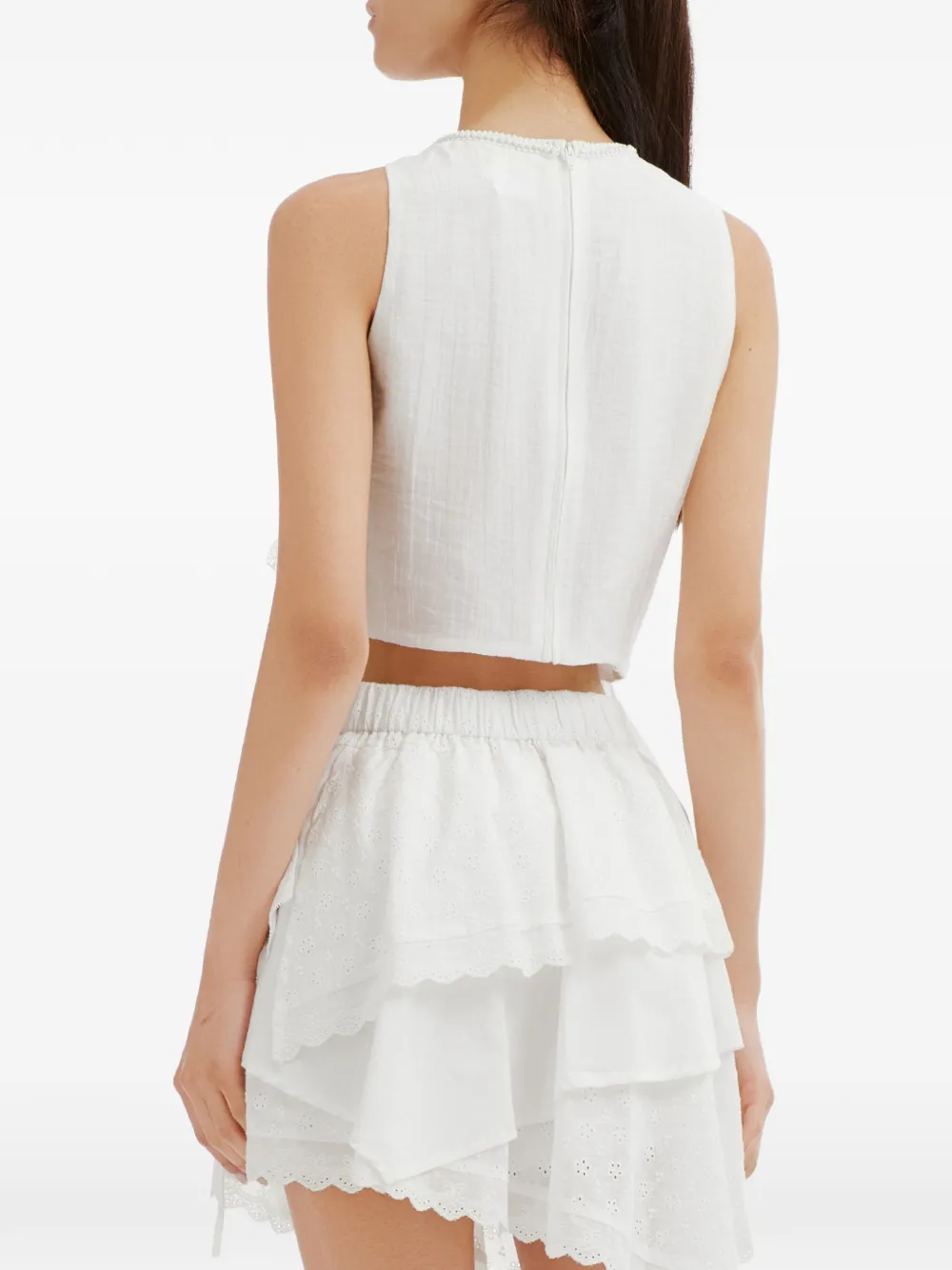 b+ab Blouse met kant Wit